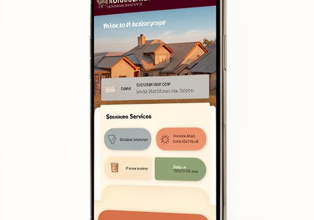Roofing website on a phone with readable estimates information and a visible call button